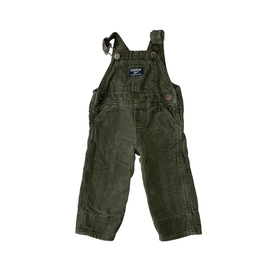 Vintage Y2K OshKosh Green Corduroy Overalls Retro Classic Minimal Cottage 6m